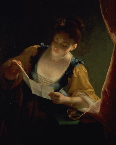 Young Woman Reading a Letter by Jean Raoux